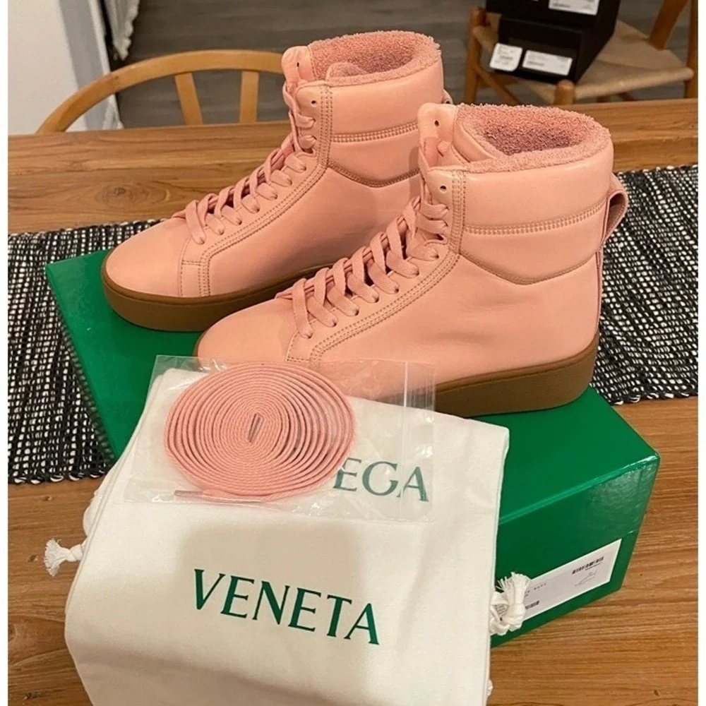 BOTTEGA VENETA‎ NAPPA LEATHER THE QUILT 667143 HIGH-TOP Women's Sneakers EUR-38
